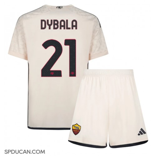 Dječji Nogometni Dres AS Roma Paulo Dybala #21 Gostujuci 2023-24 Kratak Rukav (+ Kratke hlače)